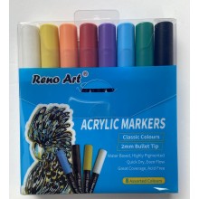 Acrylic Marker Bullet Tip 8pcs